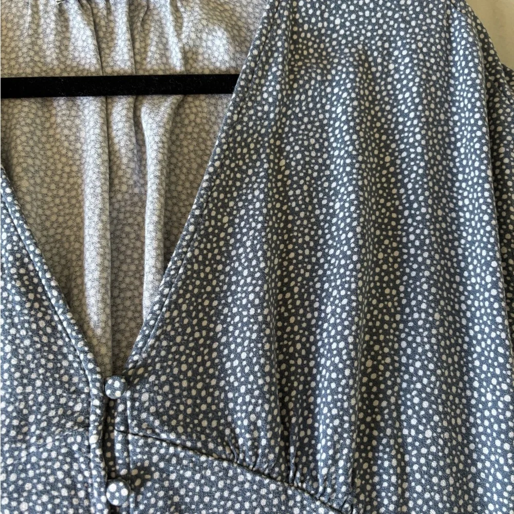 Abercrombie And Fitch Womens Medium Blue White Summer Dress With Pockets - Picture 5 of 12